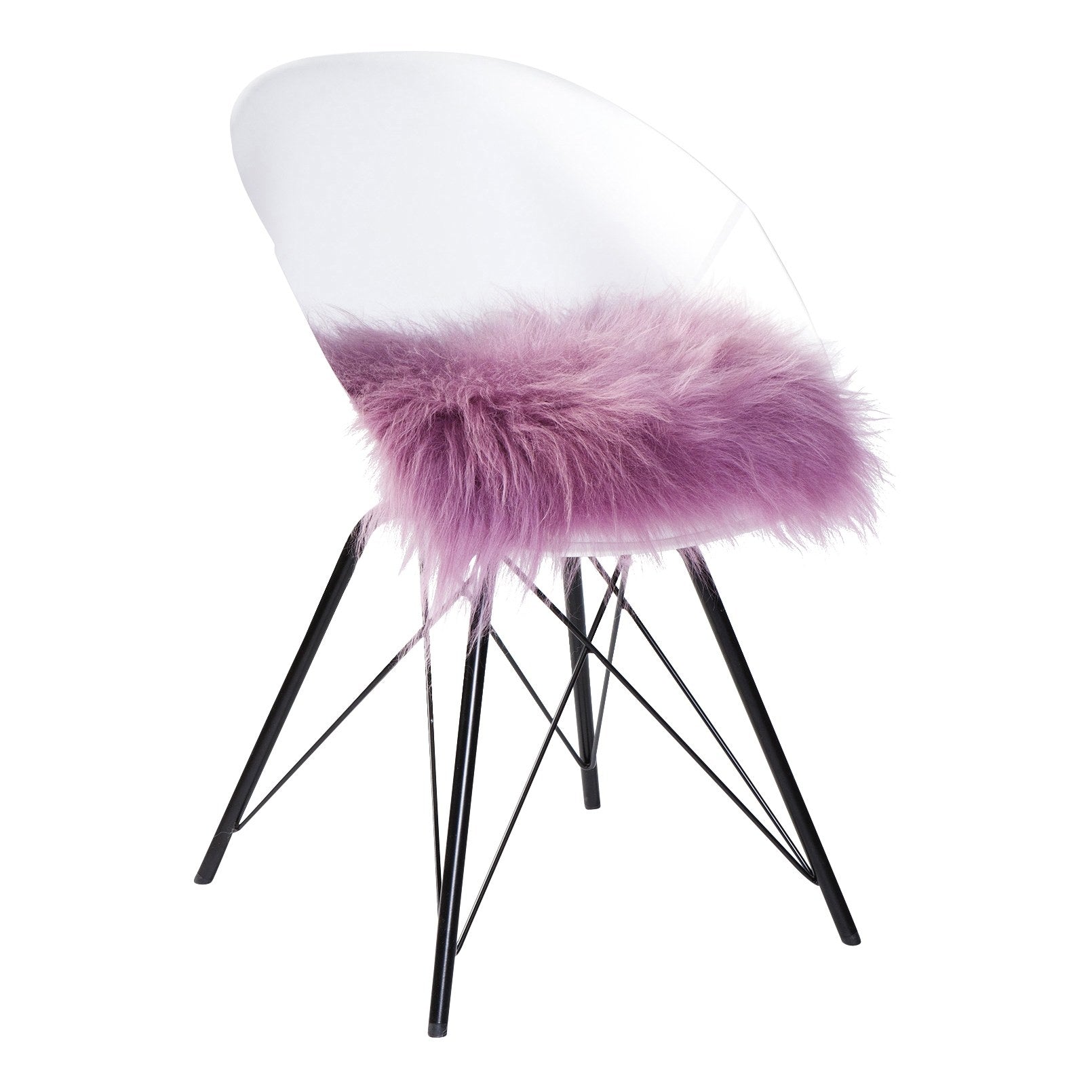 Dyreskinn Stoelkussen schapenvacht IJslands - Donkerroze - 37 x 37 cm